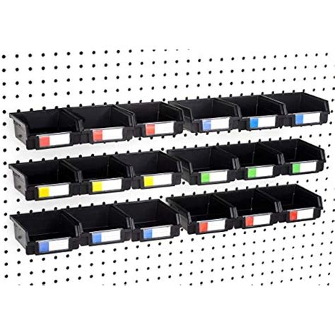 Pegboard Bins 18 Pack Black Hooks To Any Board Organize Hardware