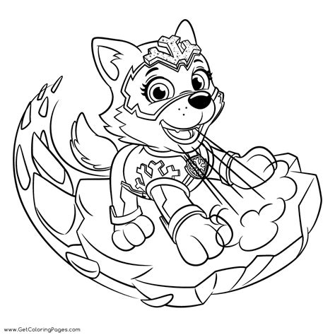 Paw Patrol Mighty Pups Chase Coloring Page Printable Vlrengbr