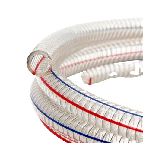 Flexible Clear Pvc Spring Spiral Steel Wire Reinforced Water Suction