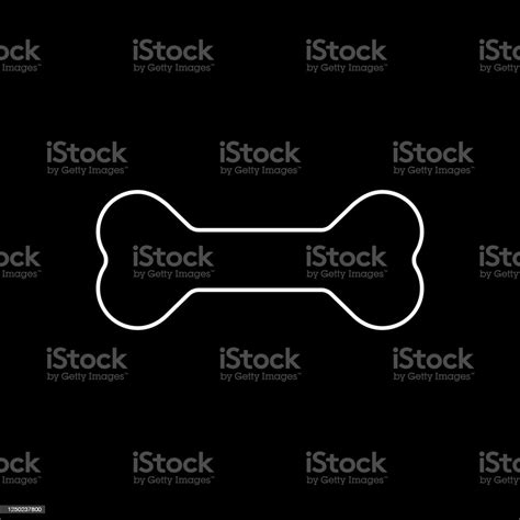 Dog Bone Vector Icon Sign Symbol Isolated On White Stock Illustration