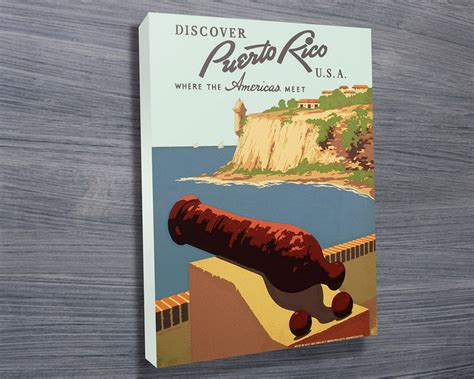Discover Puerto Rico Vintage Travel Poster