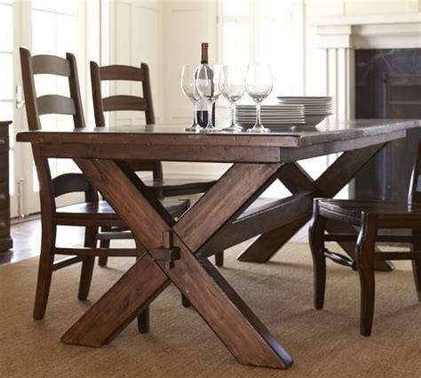 I set the top on the base for photos but. Toscana Fixed Rectangular Dining Table | Pottery Barn $999 ...