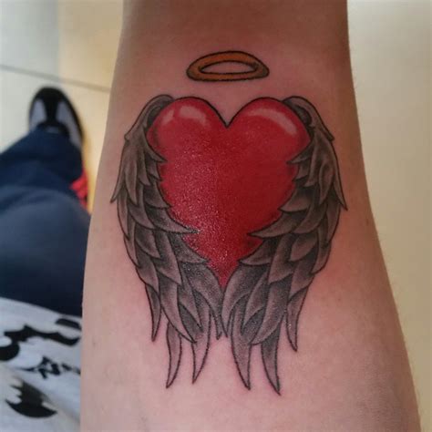 Heart And Angel Wings Tattoo