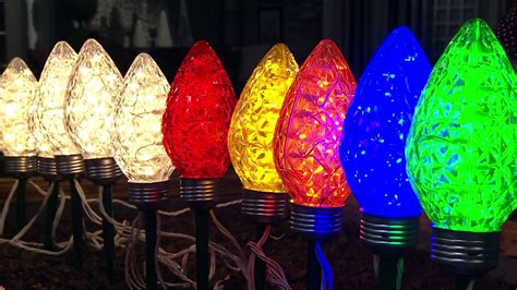 Bethlehem Lights Set Of 5 Oversized Stakeable C9 Bulbs On Qvc Youtube