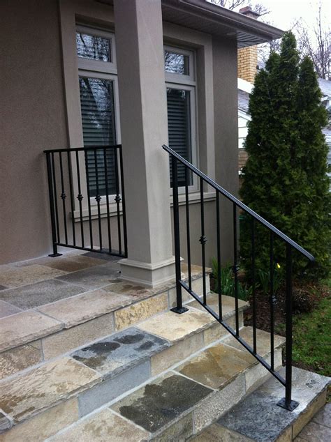 Iron Stair Railings Outdoor Love These Flagstone Stairs With Simple