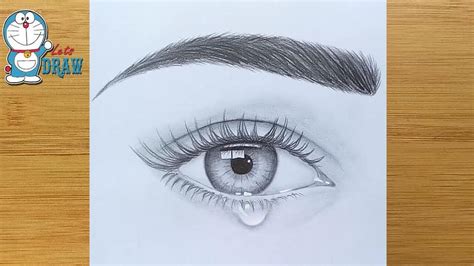 Imagine where you want your viewer's eye level to be and sketch that line lightly with a pencil. How to draw an eye with teardrop for Beginners || EASY WAY TO DRAW A REALISTIC EYE ...