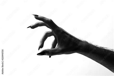 Black Creepy Halloween Monster Hand With Long Nails Stock Photo Adobe
