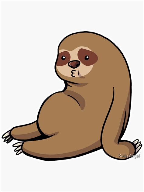 Fat Sloth Sticker By Kangel Redbubble
