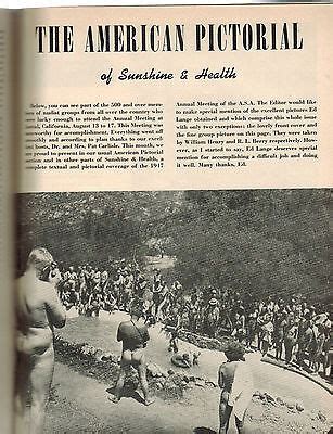 Vintage Nudism Magazine Sunshine Health Nudism Naturism Nudity