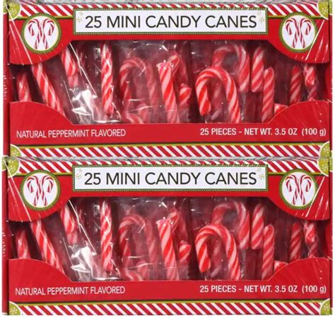 Mini Candy Canes 50 Individually Wrapped 70 Oz Total