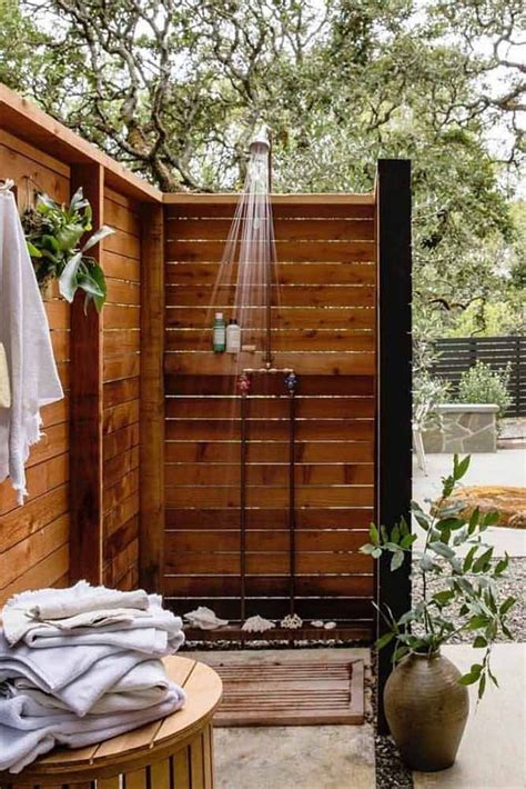 32 Beautiful And Easy Diy Outdoor Shower Ideas A Piece Of Rainbow In