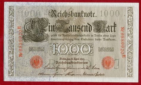 The two birds on the back of the ¥1000 bill are manchurian cranes. Kaiserreich 1000 Mark Banknote Reichsbanknote 1910 ...