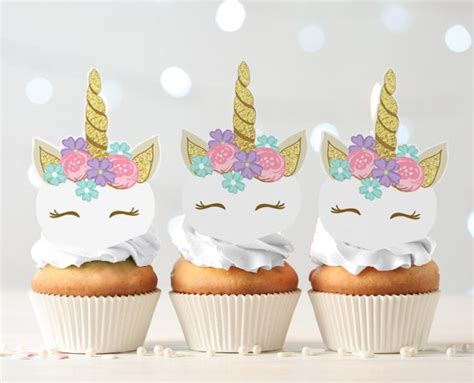 Unicorn Cupcake Toppers Unicorn Birthday Party Decoration Magical