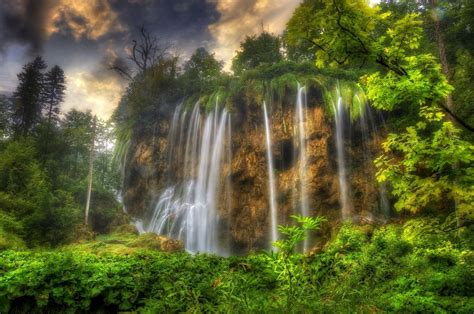 Waterfall Waterfall Veliki Prštavac Plitvice Lakes Croatia