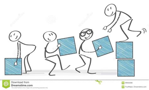 Teamwork Concept Illustration With Stick Figures Stock Illustration