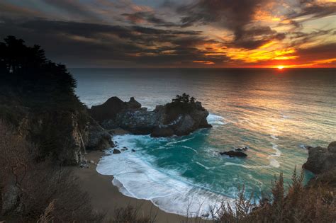 Mcway Falls During A Winter Sunset Big Sur California 2048×1365