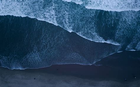 Download Wallpaper 2560x1600 Ocean Surf Aerial View Foam Waves
