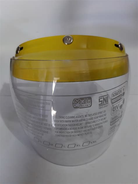 35 daftar harga helm bogo retro kulit murah terbaru 2020. Face Shield Kuning - Helm Promosi