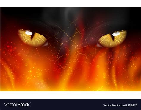 Cats Eyes On Fire Royalty Free Vector Image Vectorstock