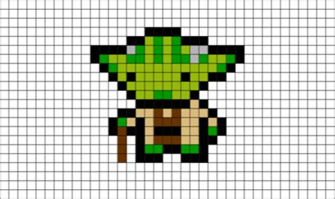 Yoda Pixel Art Easy Perler Bead Patterns Melty Bead Patterns Bead