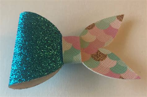 Turquoise Mermaid Faux Leather Hair Bow By Madebyjeanniebug On Etsy