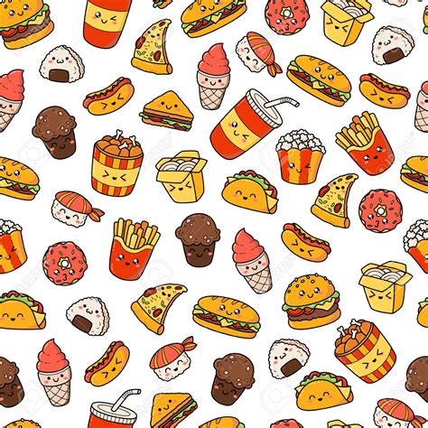 Free Download Cute Adorable Fun Junk Food Wallpaper Krjjejue Cute Food