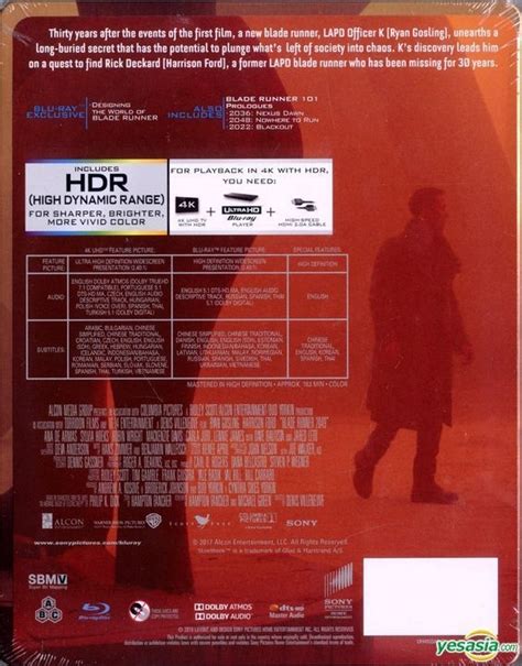 Yesasia Blade Runner 2049 2017 4k Ultra Hd Blu Ray Steelbook