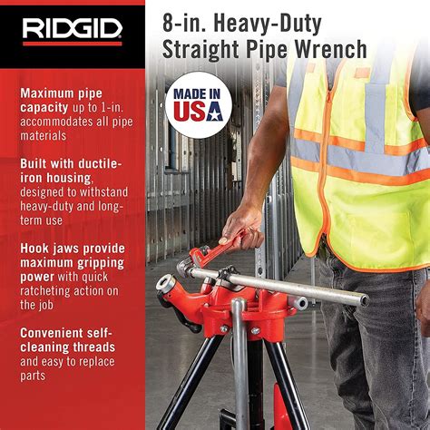 Buy Ridgid 31005 Model 8 Heavy Duty Straight Pipe Wrench 8 Inch