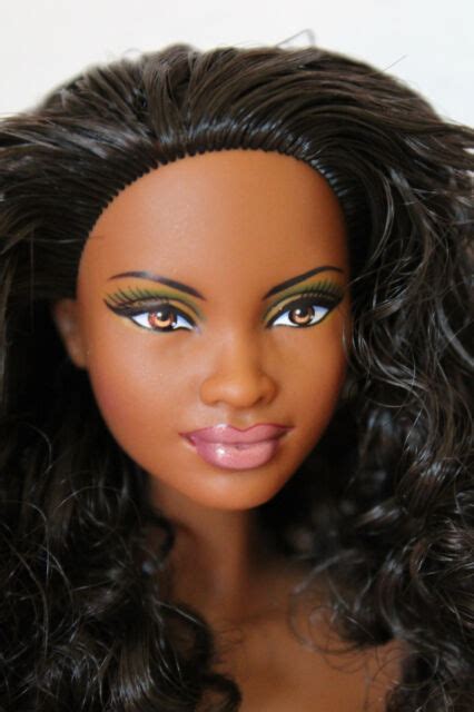 Pretty Aaafrican American Barbie Doll Model Muse Basic Swimsuit