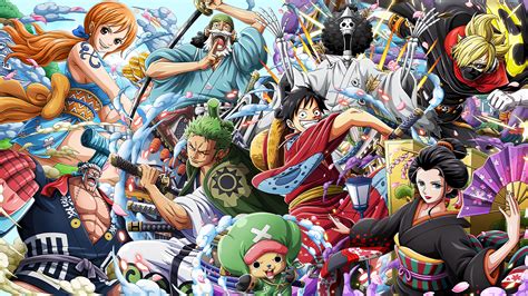 Perfect screen background display for desktop, iphone, pc, laptop, computer, android phone, smartphone, imac, macbook, tablet, mobile device. One Piece Wano Arc Desktop Wallpaper