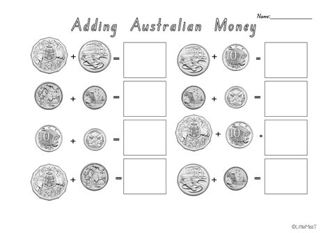 Counting Australian Coins Worksheets