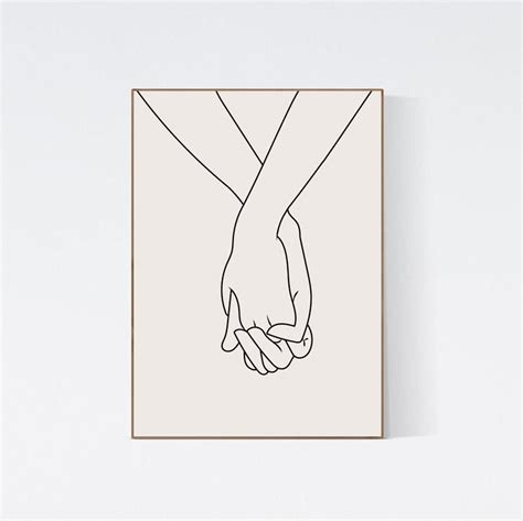 Couple Hands Printable Art Lovers Hands Line Art Neutral Etsy Hands