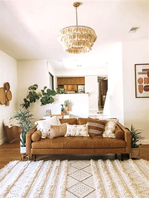 Boho Living Room Neutral Color Palette Mid Century Modern Living