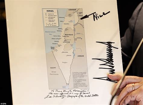 Netanyahu shows off Trump's signed map of Israel with Golan Heights