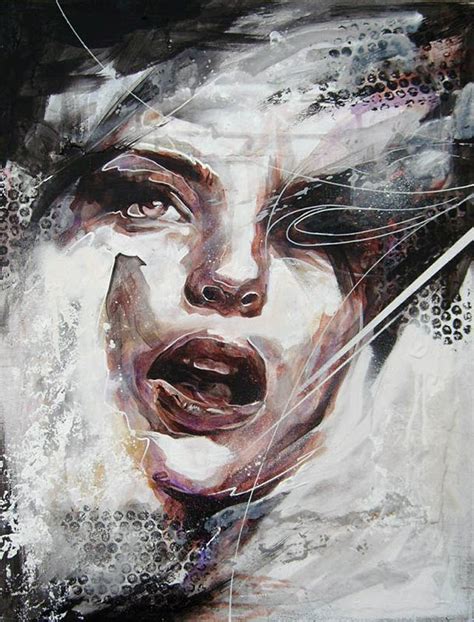 Explosive Mixed Media Paintings By Danny Oconner Abstract Portrait