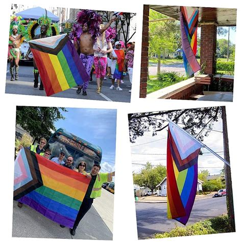 Buy Progress Pride Rainbow Flag 3x5 Outdoor Vivid Color Bisexual Lgbtq Community Banner Non