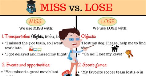 Miss Vs Lose How To Use Miss And Lose In Sentences Eslbuzz