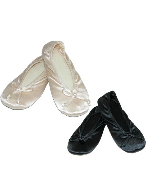 Isotoner Satin Classic Ballerina Slippers Pack Of 2 Women