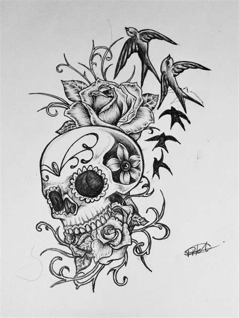 Sugar Skull Tattoo Designs Drawing Tattoo Designs Pattern Girly