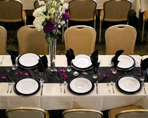 Black And White Dining Table Setup