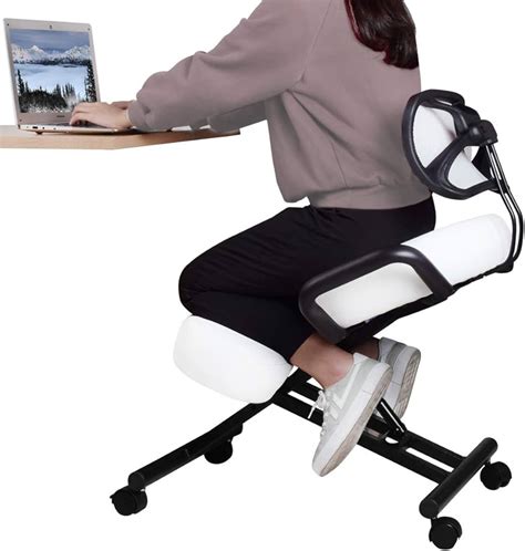 Dragonn By Vivo Ergonomic Kneeling Chair With Back Support Adjustable
