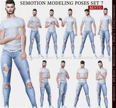 Second Life Marketplace Semotion Male Bento Modeling Poses Set 7 10