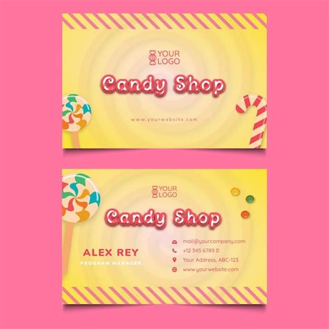 Premium Vector Candy Shop Business Card Template