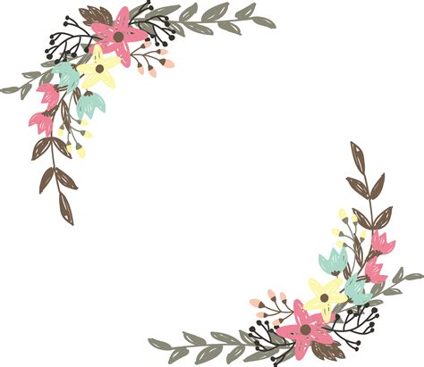 Flower Border Vector Png Isolated Clipart Png Mart