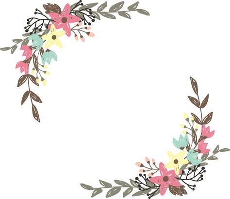 Border Flowers Wildflower Clip Art Hand Painted Graffiti Wild Flower