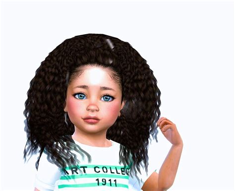 Blue Ancolia Children Hair Toddler Hair Sims 4 Sims 4 Curly Hair