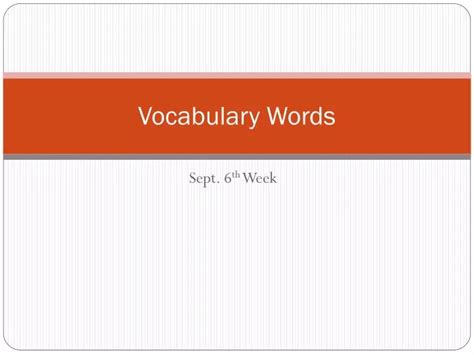 Ppt Vocabulary Words Powerpoint Presentation Free Download Id1716184