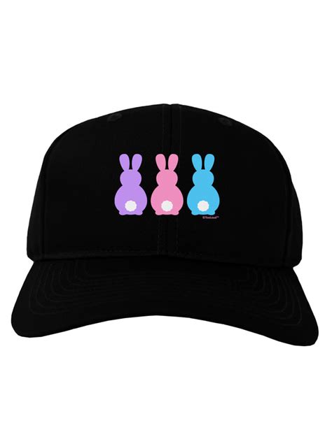 Three Easter Bunnies Pastels Adult Dark Baseball Cap Hat By Tooloud
