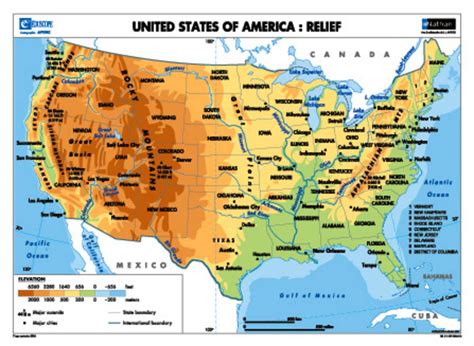 Carte Etats Unis Relief Voyage Carte Plan