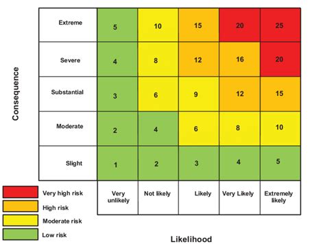 A Risk Evaluation Matrix Table Scoring 2 X Functions Consequence X